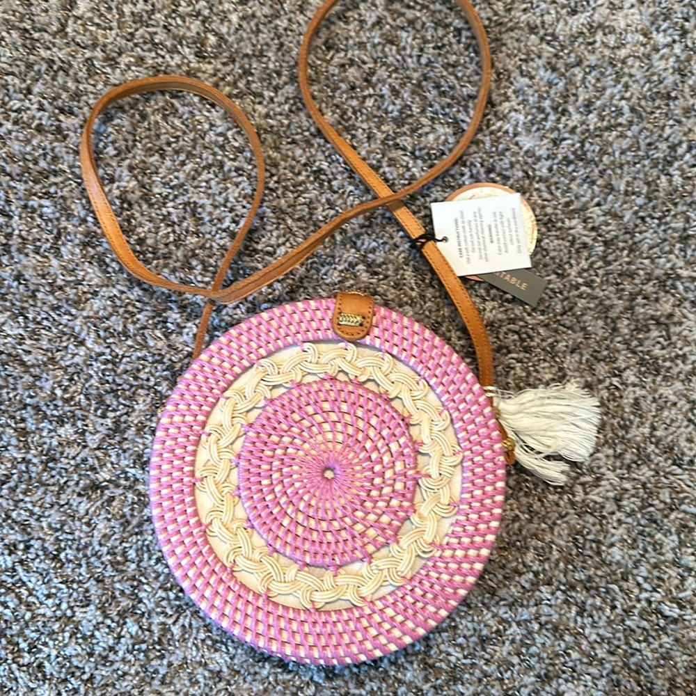 woven bamboo crossbody bag